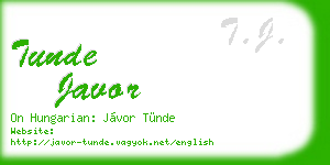 tunde javor business card